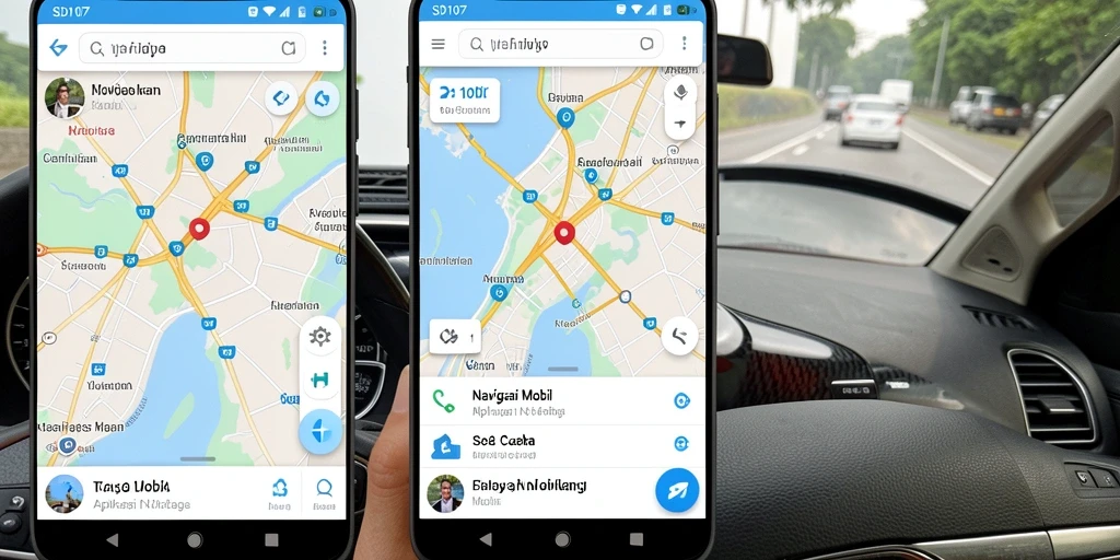 Antarmuka SD107 yang intuitif dan informatif untuk Navigasi Mobil.