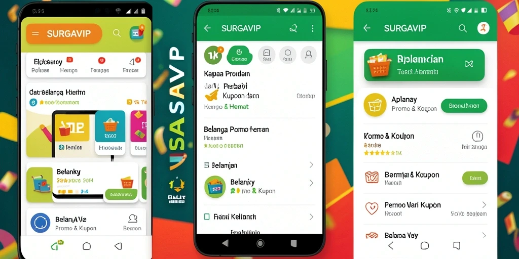 Tampilan antarmuka <strong>SURGAVIP</strong> yang menarik dengan fitur promosional.