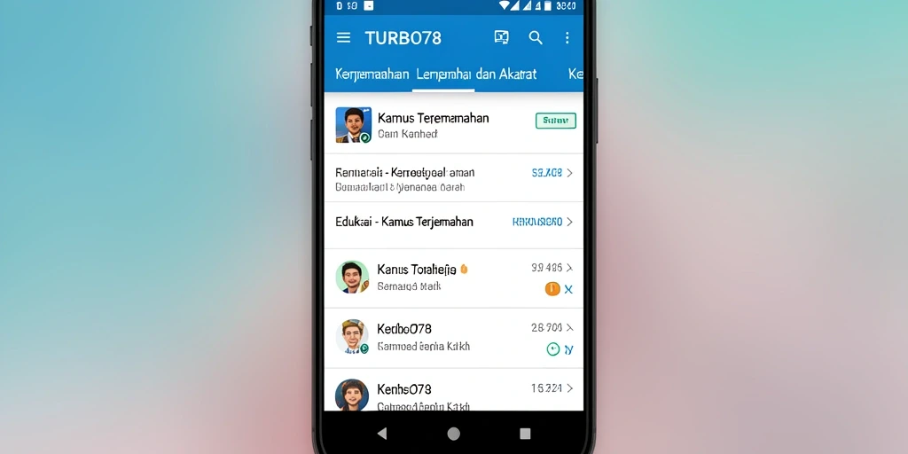 Tampilan antarmuka TURBO78 yang interaktif dan mudah dipahami.