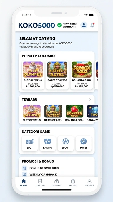 Tampilan kanal resmi koko5000