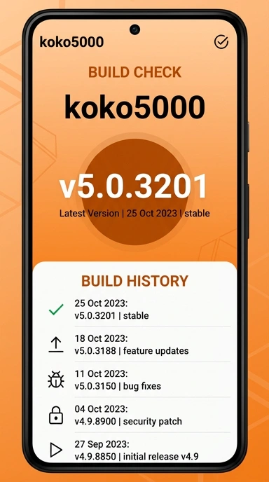 Tampilan riwayat versi koko5000